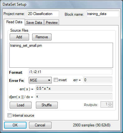 dialog window - read data